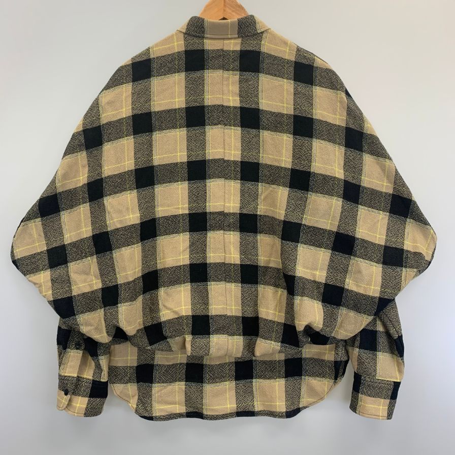 美品◆ステラマッカートニー レイヤード チェックシャツ ブラウス ウール100% レディース サイズ42 ブラウン STELLA McCARTNEY 【AFA18】