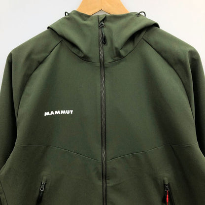 新品同様◆マムート マクーン ソフトシェル フーデッド ジャケット メンズ カーキ サイズ M MAMMUT 【AFB8】