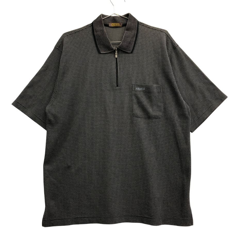 美品◆アラミス ハーフジップ 半袖トップス シアー素材 日本製 メンズ サイズ3L グレー ARAMIS 【AFB2】