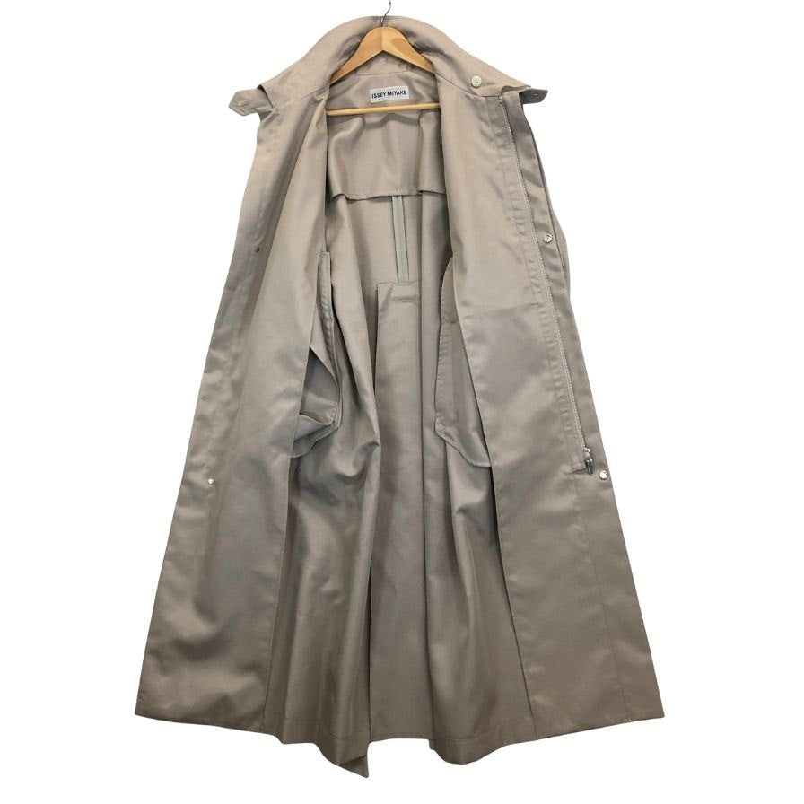 極美品◆プリーツプリーズ サークルコート PP03-ZA801 ポリエステル レディース カーキ PLEATS PLEASE 【AFA1】