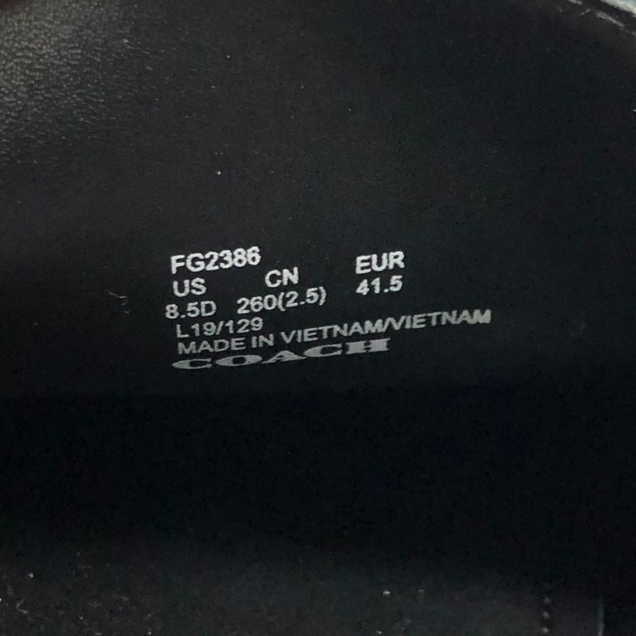 コーチ レザー シューズ FG2386 ドライビング グレインレザー ネイビー サイズUS8.5D  COACH 約26.5cm【AFC1】
