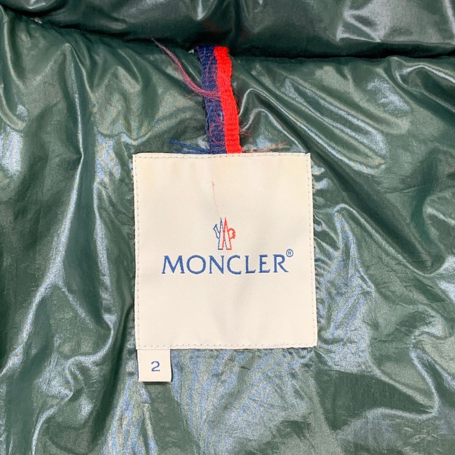 中古■モンクレール ダウンベスト チベット ワッペン スペシャル 代理店スープリームス メンズ サイズ2 グリーン MONCLER 【AFA13】