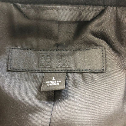 美品◆ユニクロ メンズ コート カシミヤ ブラック サイズL UNIQLO 【AFB4】