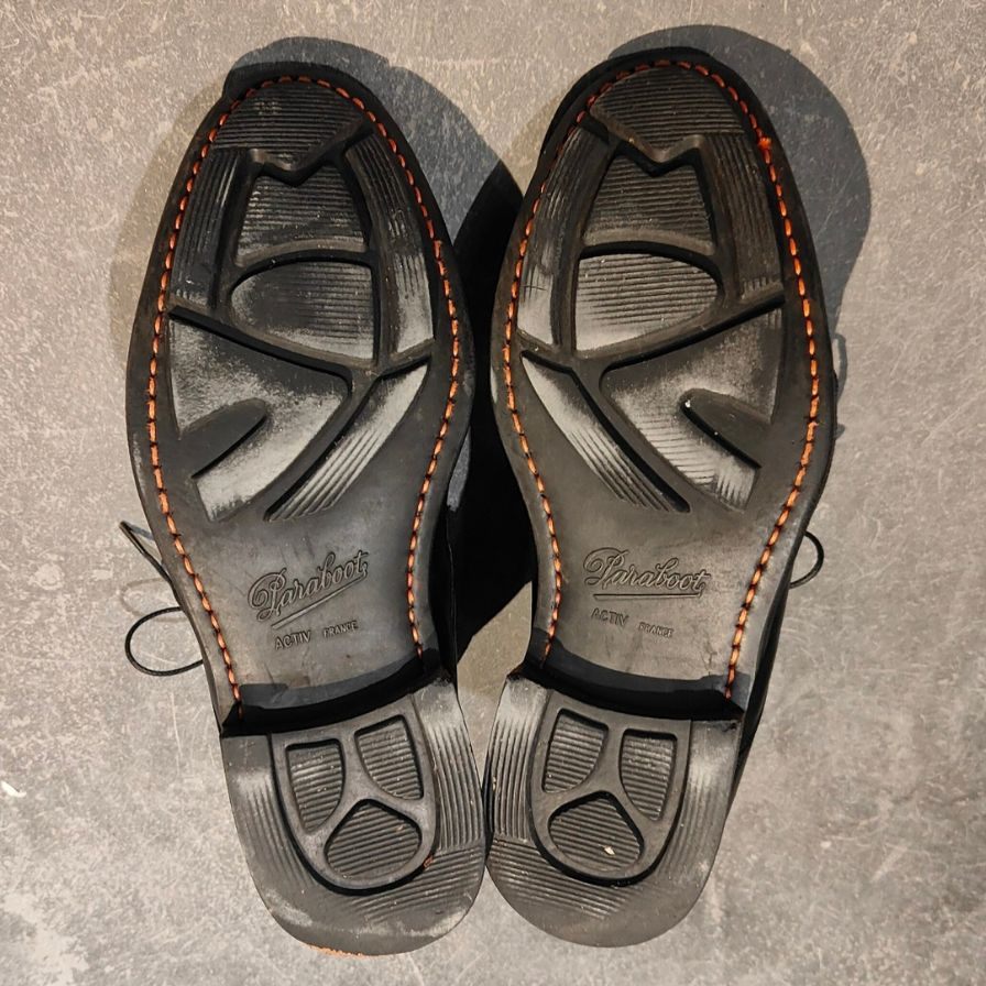 パラブーツ レースアップブーツ プレーントゥ カーフ ブラック サイズUK6 メンズ PARABOOT ブーツ 約25.5cm【LA】【中古】