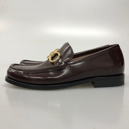 フェラガモ ビットローファー ゴールド メンズ ブラウン サイズ6EE Ferragamo 約24.5cm【AFD3】