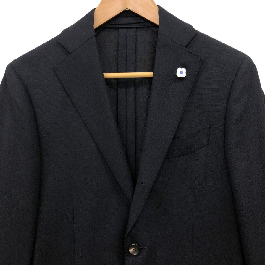 極美品◆ラルディーニ テーラードジャケット ウール メンズ ブラック サイズ42REG LARDINI 【AFB29】
