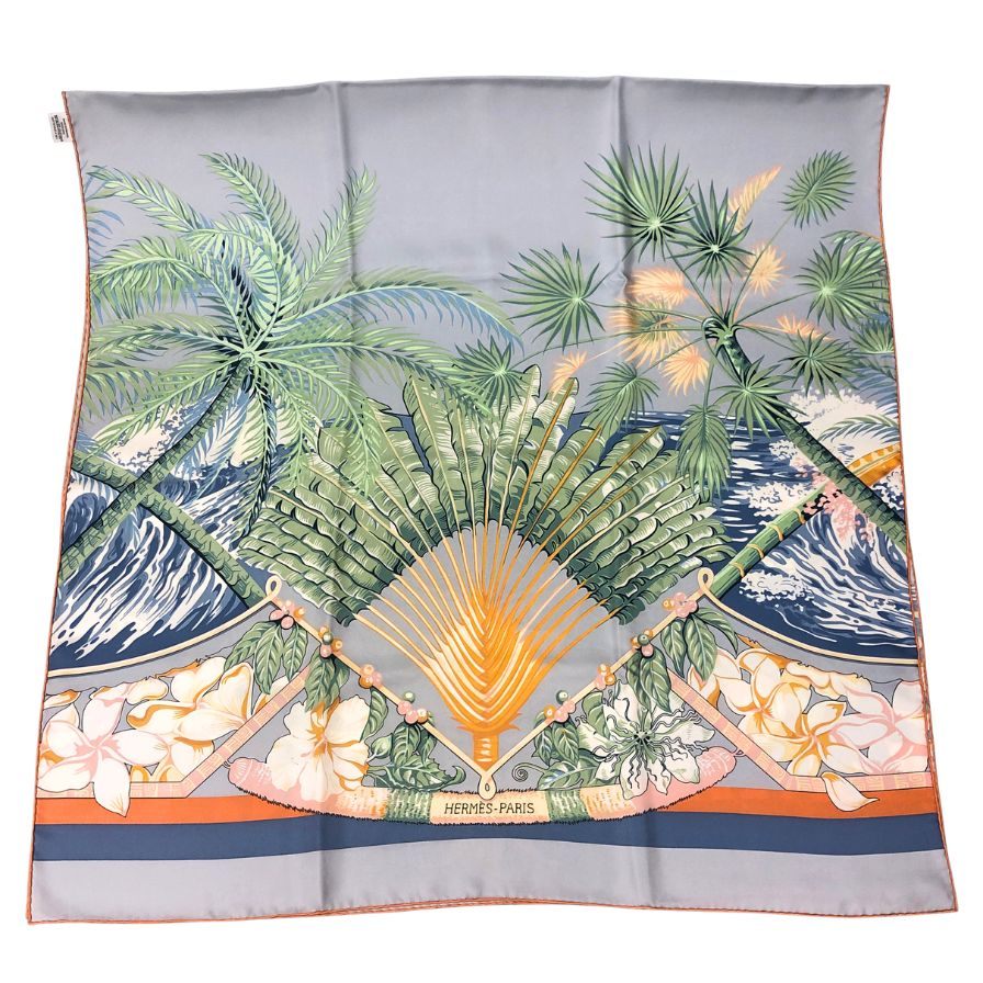 エルメス スカーフ レクタングル ALOHA アロハ 総柄 シルク レディース HERMES【AFI20】