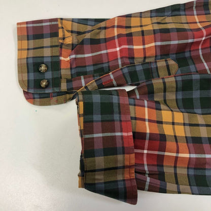 中古◆ブルックスブラザーズ コットンチェックシャツ レッド系 メンズ サイズUS M BROOKS BROTHERS 【AFB14】