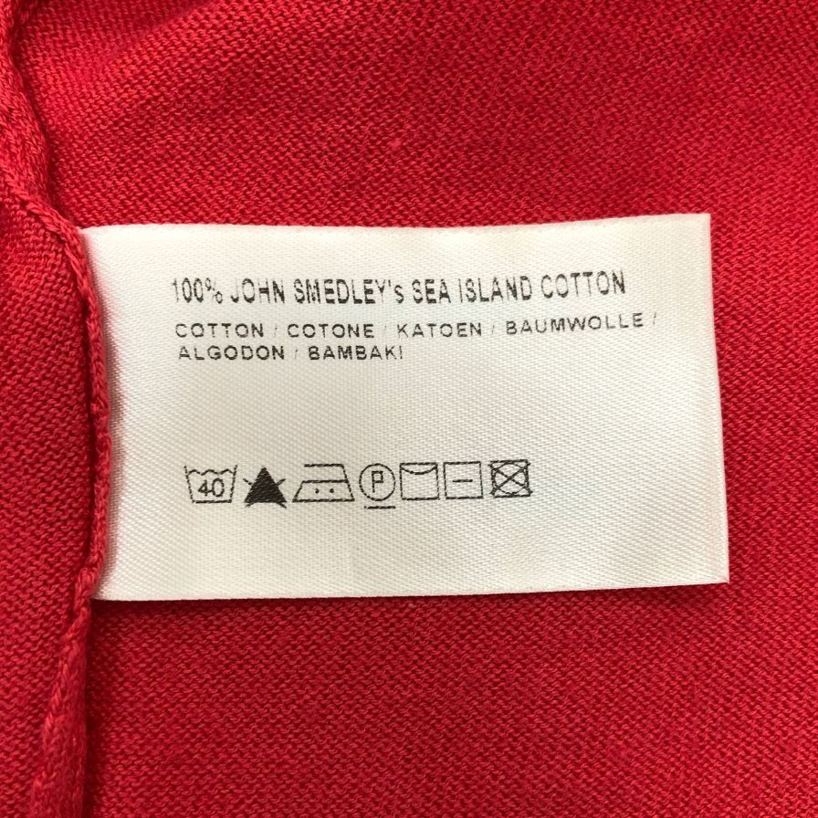 美品◆ジョンスメドレー シーアイランド コットン ニットセーター Mサイズ レッド  JOHN SMEDLEY 【AFB1】