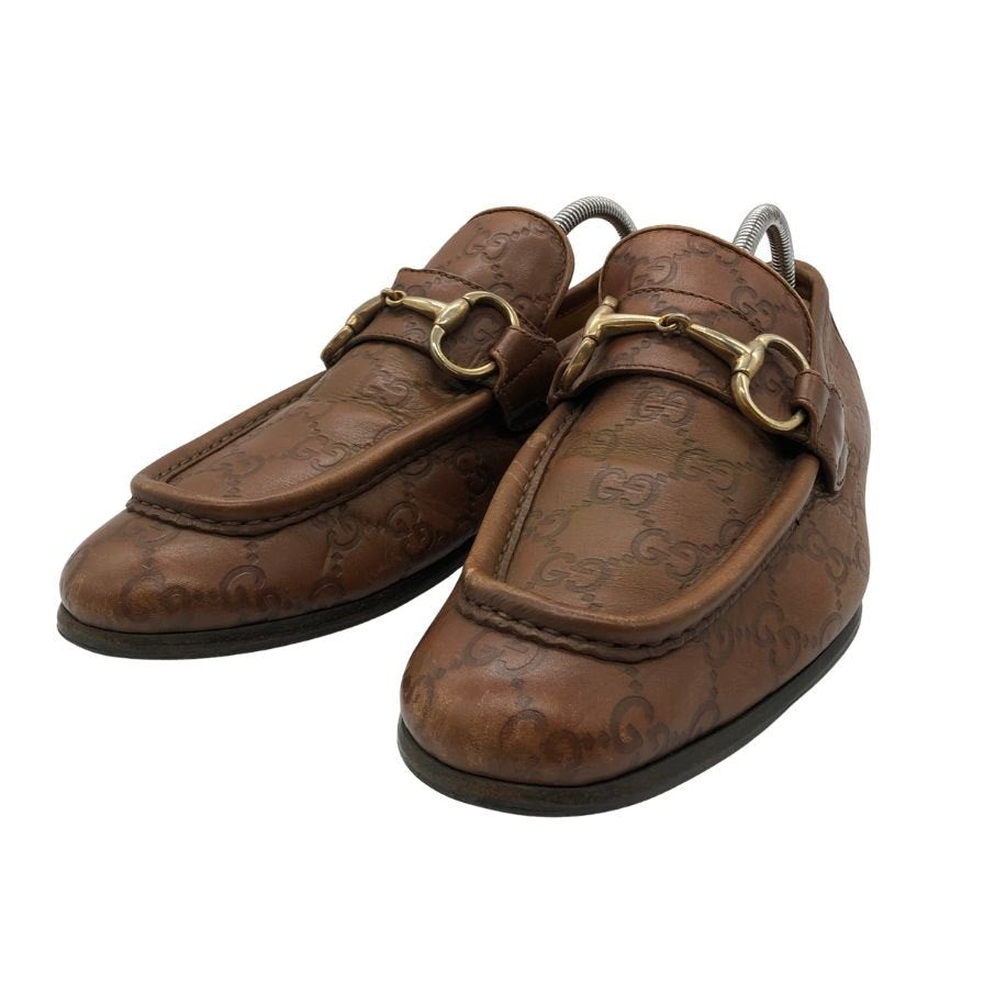 グッチ GG柄 ローファー メンズ ブラウン サイズ38.5 GUCCI 約25.5cm【AFC47】