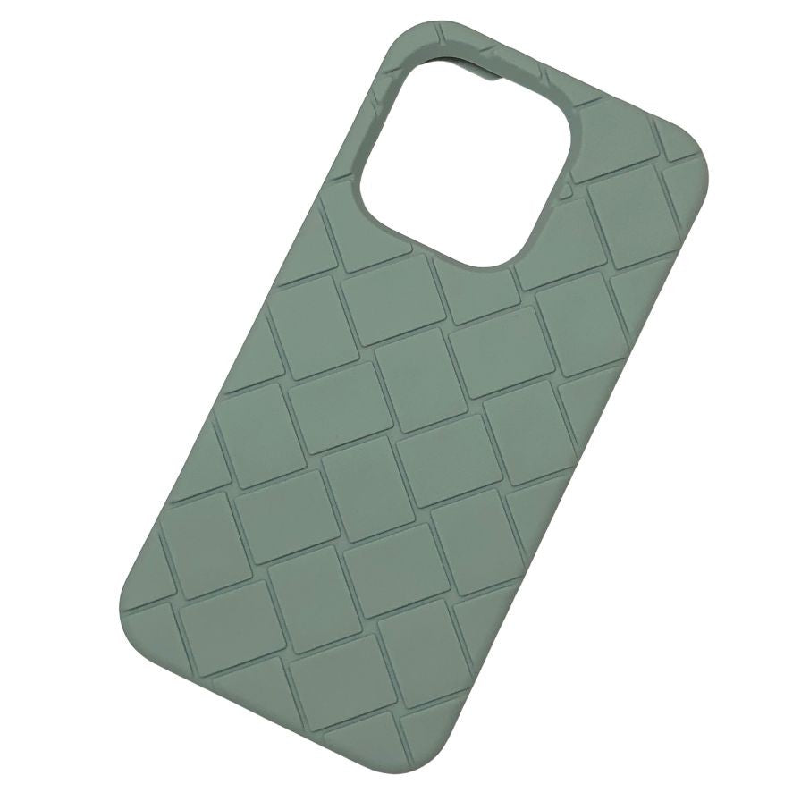 ボッテガヴェネタ iPhoneケース iPhone15Pro ラバー イントレチャート グリーン系 BOTTEGA VENETA【AFI27】【中古】