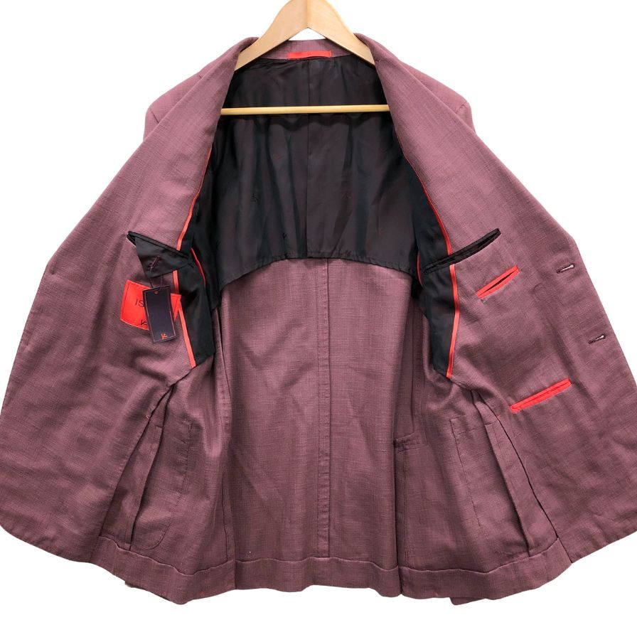 新品同様◆イザイア 2B テーラードジャケット コルティナ メンズ サイズ50 ボルドー ISAIA 【AFB20】