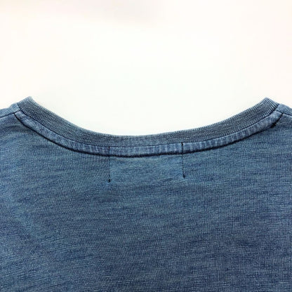 美品◆ダブルアールエル ラルフローレン 半袖Tシャツ Vネック ブルー メンズ サイズS RRL RALPH LAUREN 【AFB46】