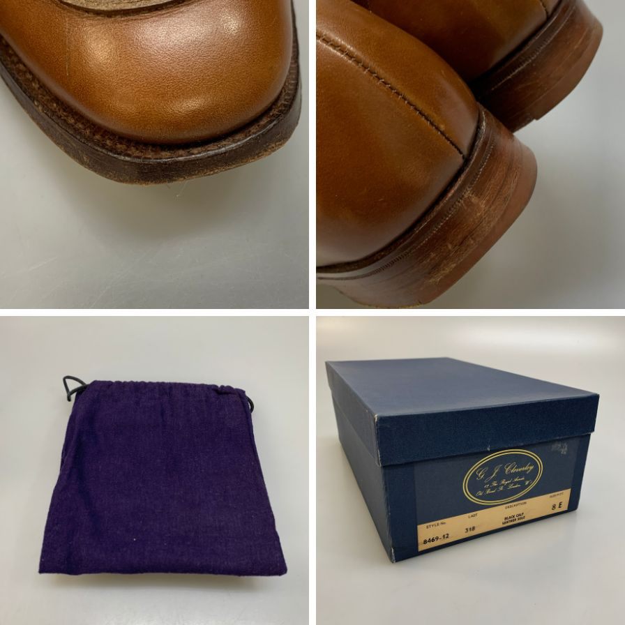 ジョージ クレバリー レザシューズ ローファー カーフ メンズ サイズ8E ブラウン George Cleverley ローファー 約26.5cm【LA】【中古】