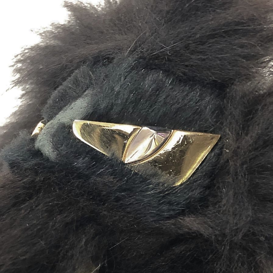 フェンディ バグズモンスター ファーチャーム キーホルダー ブラック FENDI【AFI2】【中古】