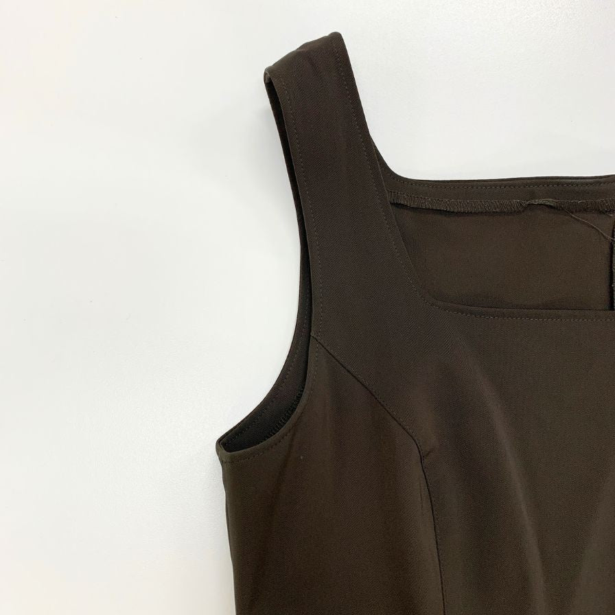 美品◆フォクシー ニューヨーク ワンピース ノースリーブ ポリエステル ホリードレス ブラウン レディース サイズ40 FOXEY NEW YORK 【AFB29】