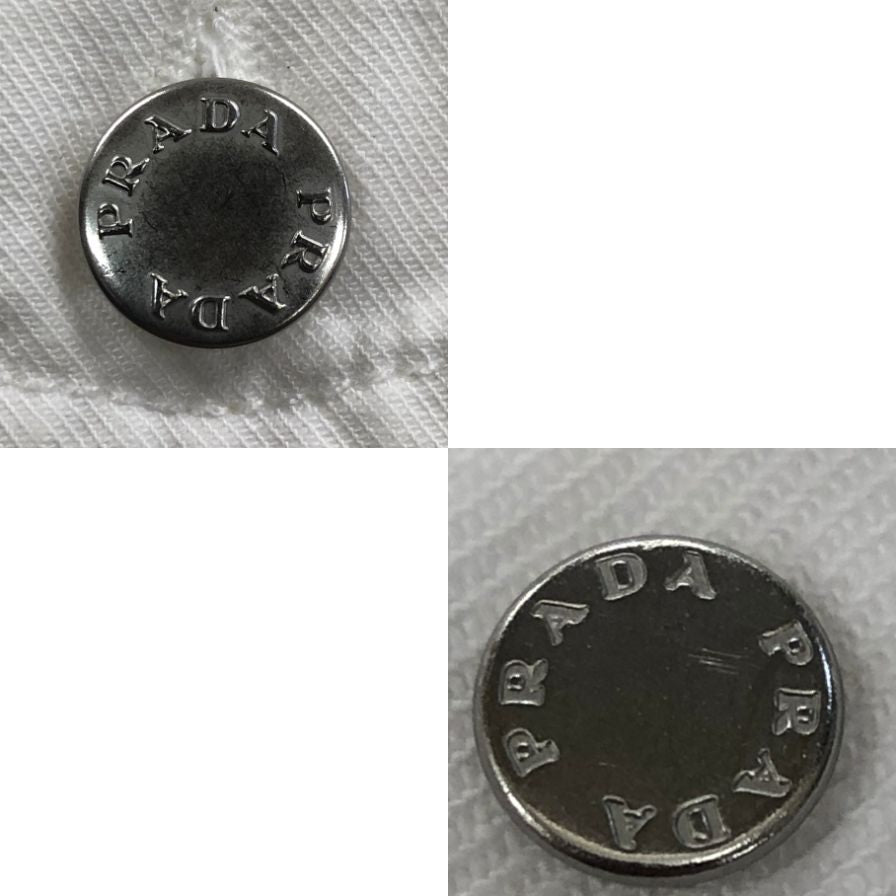 中古◆プラダ 06AW デニムジャケット ロゴボタン ホワイト メンズ サイズ46 GEB007 PRADA 【AFA17】