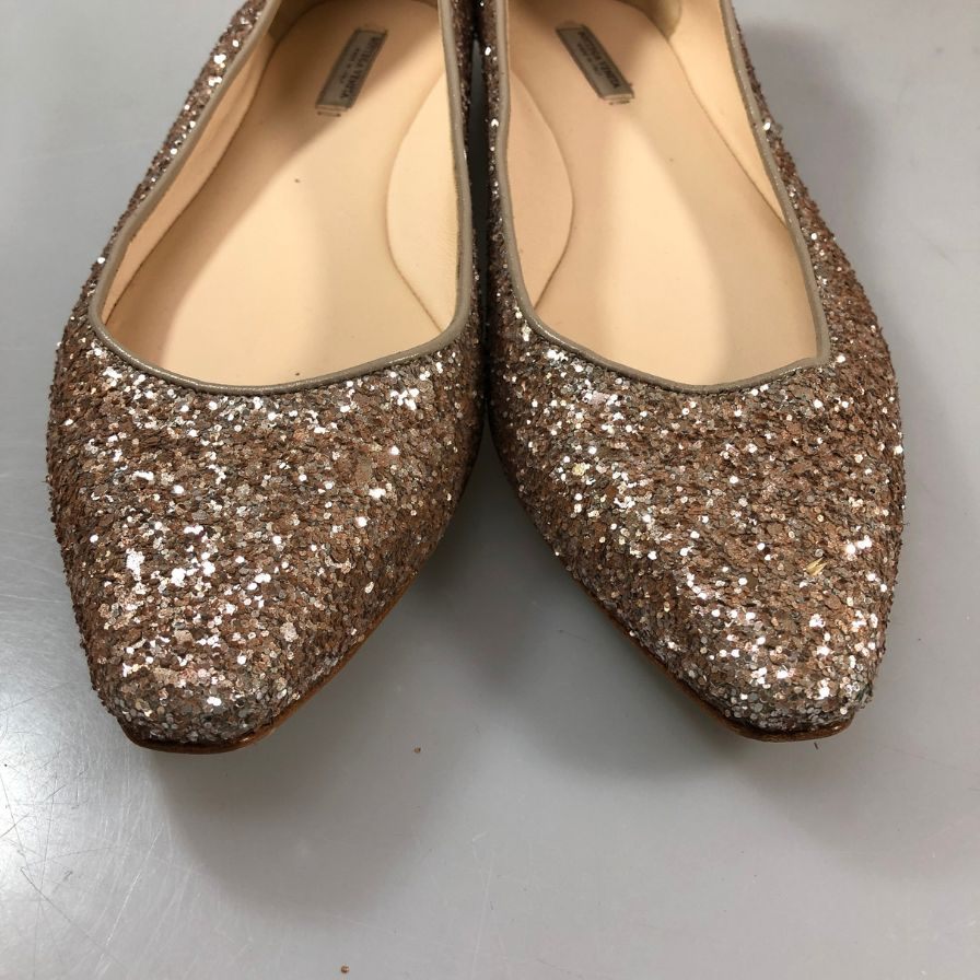 ボッテガヴェネタ パンプス グリッター フラット イントレチャート ピンク系 レディース サイズ36 BOTTEGA VENETA 約23.0cm【AFC42】