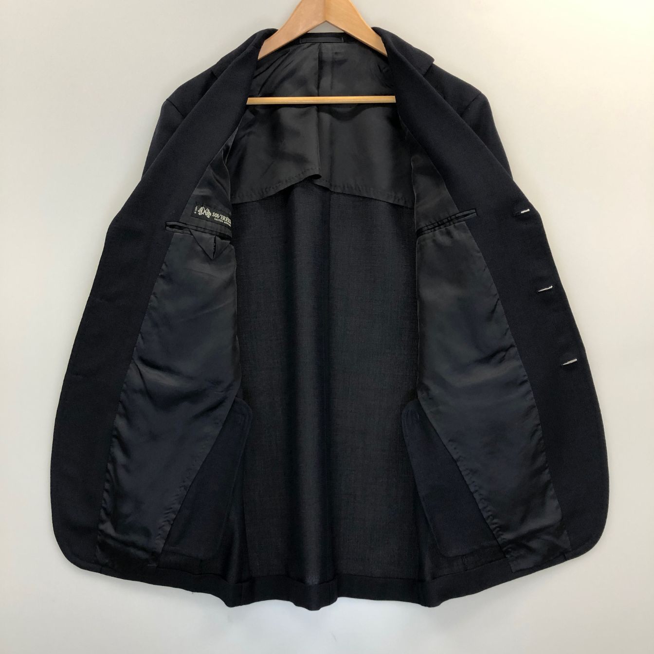 美品◆ユナイテッドアローズ ソブリン 3B SSテーラードジャケット ネイビー サイズ46 UNITED ARROWS 【AFB6】