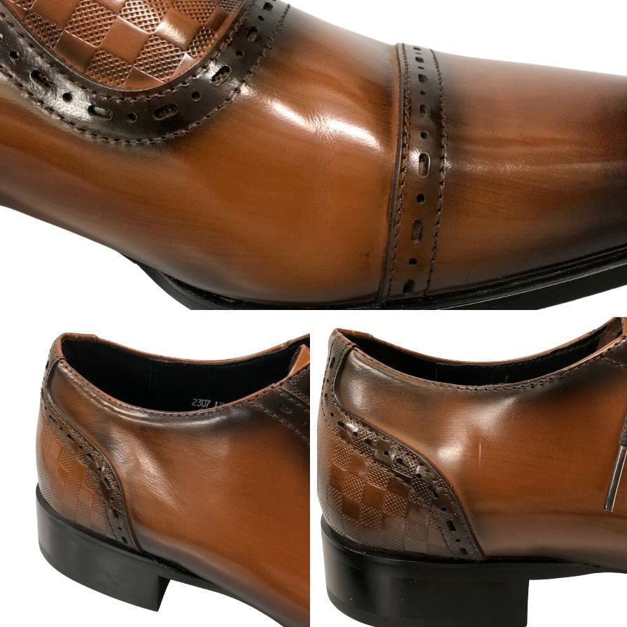クリスチャンカラノ レザーシューズ レースアップ ストレートチップ プレーントゥ LV12 キャメル 25.5㎝ メンズ 革靴 日本製 撥水 ChristianCarano 約25.5cm【AFD9-2】