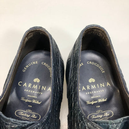 カルミナ Uチップ クロコダイル メンズ ネイビー サイズUK6.5 Carmina 約25.5cm【AFD9】