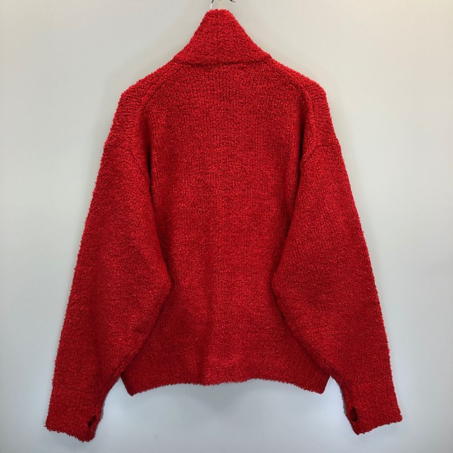 極美品◆メゾンスペシャル ボアドライバーズニットブルゾン レッド メンズ サイズ1 Maison Special 【AFA2】