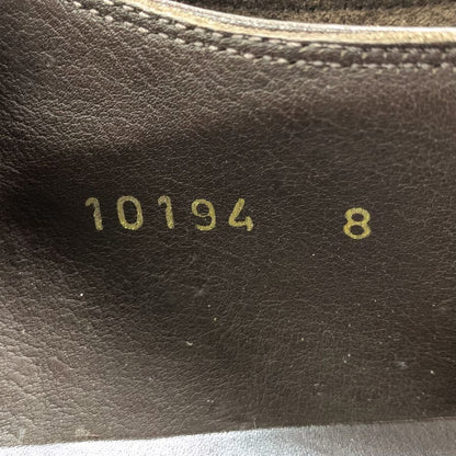 メルミン セミブローグ メダリオン スエード 10194 ダークブラウン サイズ8 メンズ レザー 革靴 MEERMIN MADE IN SPAIN 約26.5cm【AFD3】