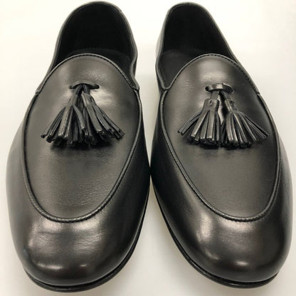 マノロブラニク タッセルローファー ブラック サイズ9 MANOLO BLAHNIK 約27.5cm【AFD5】