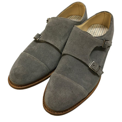 パラブーツ レザーシューズ ダブルモンク スエード メンズ グレー サイズUK8.5 Paraboot スエードシューズ 約27.0cm【LA】【中古】