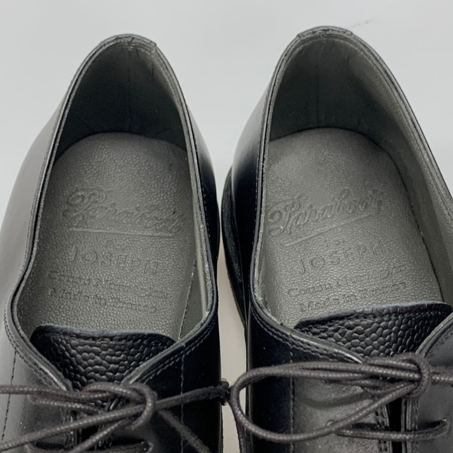 パラブーツ ジョセフ別注 ストレートチップ グレインレザーリスレザーコンビ ブラック サイズUK7 PARABOOT JOSEPH ビジネスシューズ 約25.5cm【LA】【中古】