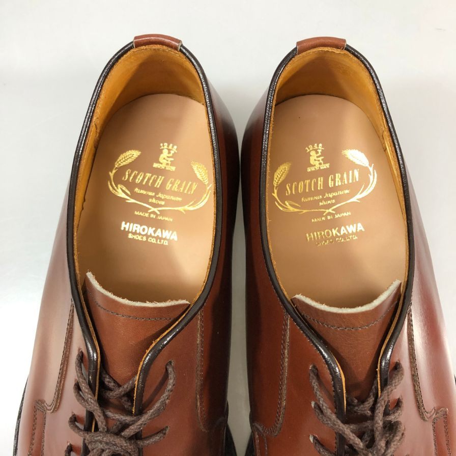 スコッチグレイン レザーシューズ プレーントゥ 3614 カーフレザー グッドイヤー ブラウン 25EEE SCOTCH GRAIN 約25.0cm【AFD12】