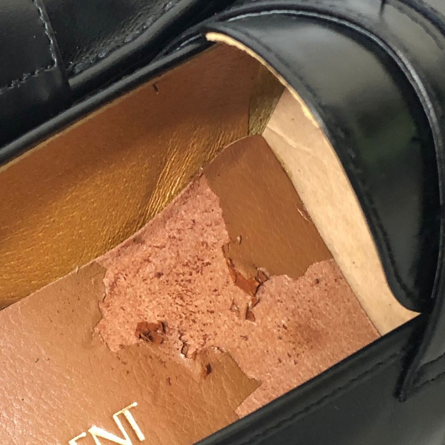 イブサンローラン レザーシューズ ローファー スリッポン マドラス社製 メンズ サイズ27cmEEE ブラック YVES SAINT LAURENT 約27.0cm【AFD6】