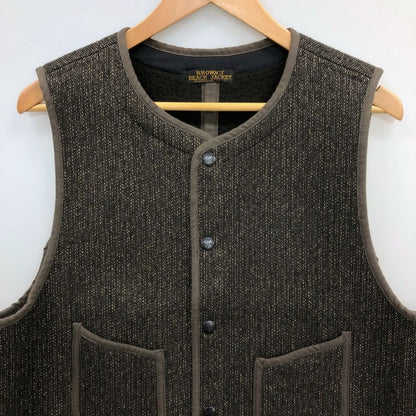 極美品◆ブラウンズビーチ ビーチクロスベスト フルカウント コットン×ウール グレー系 サイズ40 メンズ Brown's BEACH 【AFB28】