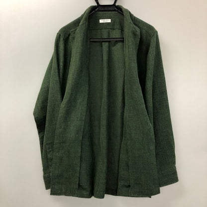 美品◆ミナミシャツ オーダー リネン シャツ ジャケット メンズ サイズ不明 グリーン MINAMI SHIRTS BESPOKE 【AFB20】