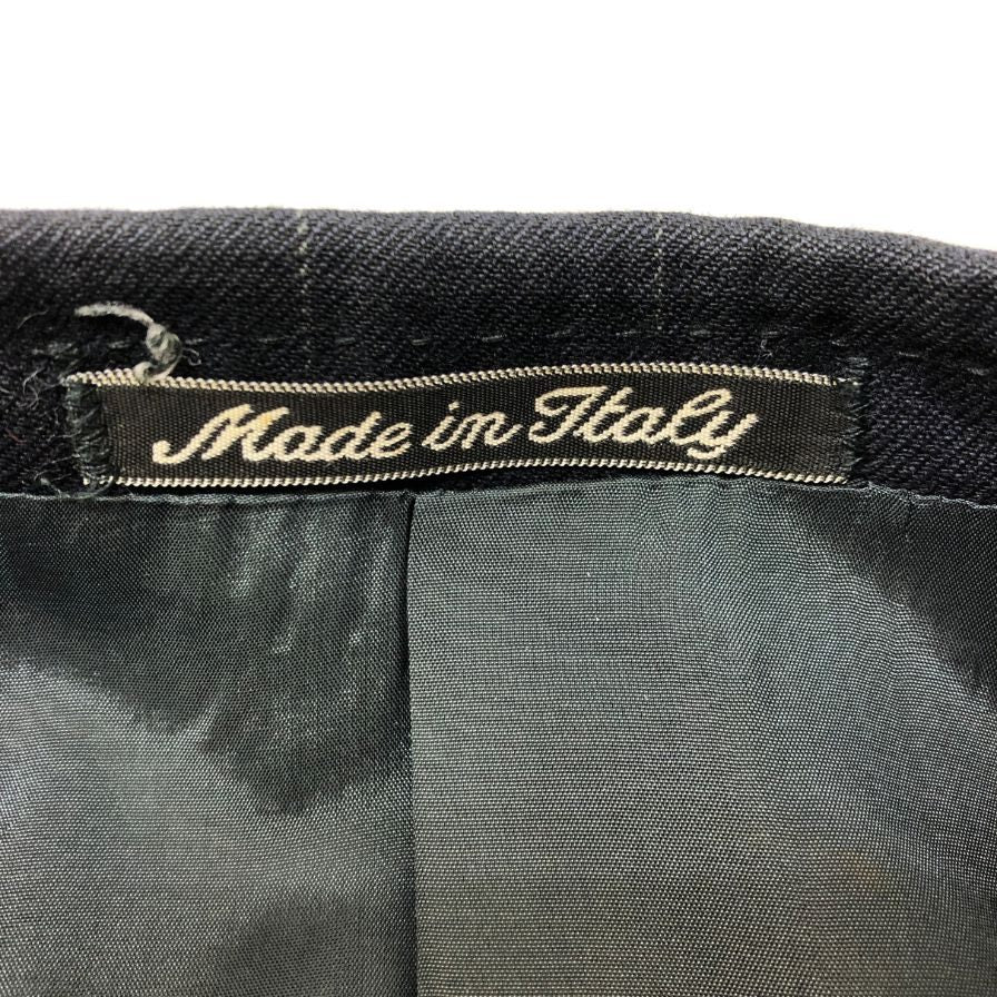 中古■ジョルジオアルマーニ ウール ストライプ ダブルジャケット メンズ サイズ48 ネイビー Giorgio Armani 【AFB46】