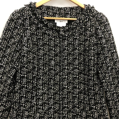 美品◆ルネ 半袖ワンピース TISSUE製ツイード レディース サイズ38 ブラック Rene 【AFB3】