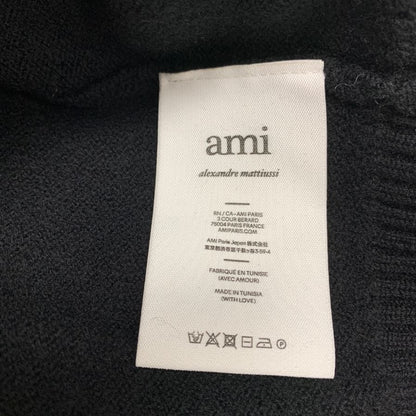 美品◆アミ アレクサンドル マテュッシ カーディガン ハートロゴ ウール ブラック メンズ サイズXL ami alexandre mattiussi 【AFB4】