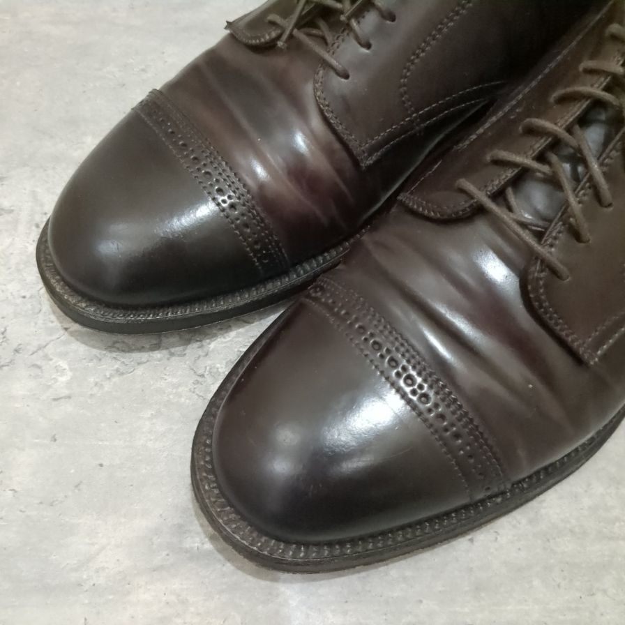 オールデン 43518 パンチドキャップトゥ コードバン ダークバーガンディ メンズ サイズUS8D ALDEN ビジネスシューズ 約26.0cm【LA】【中古】