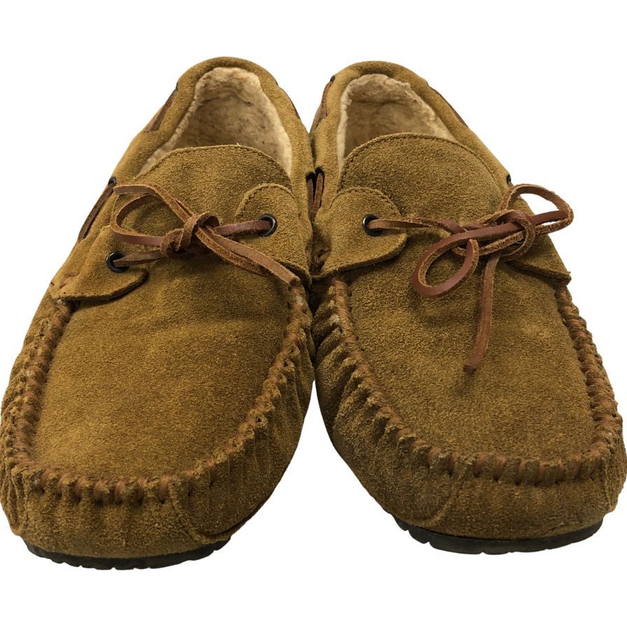 ミネトンカ シューズ スウェード ボア モカシン ベージュ メンズ サイズ11 MINETONKA 約29.0cm【AFC41】