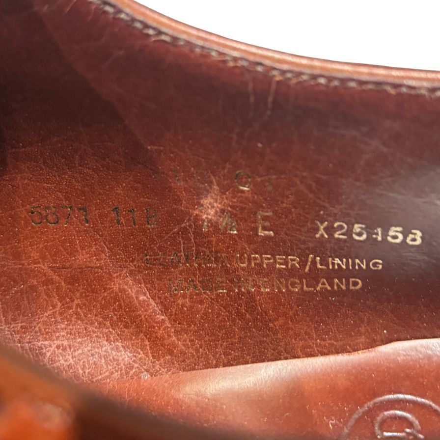 クロケット&ジョーンズ レザーシューズ アルビオン セミブローグ カーフ ブラウン サイズ7.5E メンズ Crockett&Jones ビジネスシューズ 約25.5cm【LA】【中古】