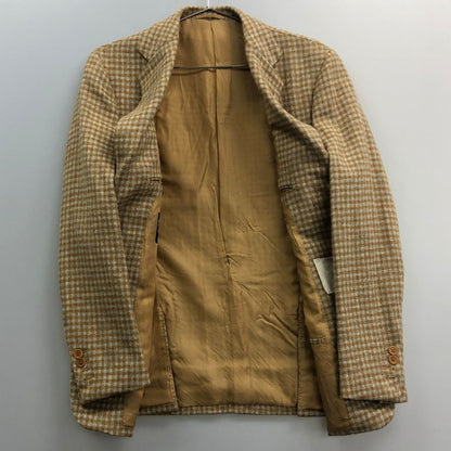 美品◆サルトリアカスタンジア ジャケット ウール チェック ライトブラウン サイズ46 Sartoria Castangia 【AFA16】