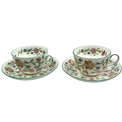 ミントン ハドンホール 洋食器 カップ ソーサ― 2客 セット アンティーク ティーカップ MINTON HADDON HALL【AFI20】【中古】