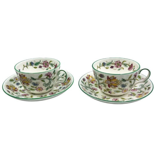 ミントン ハドンホール 洋食器 カップ ソーサ― 2客 セット アンティーク ティーカップ MINTON HADDON HALL【AFI20】【中古】