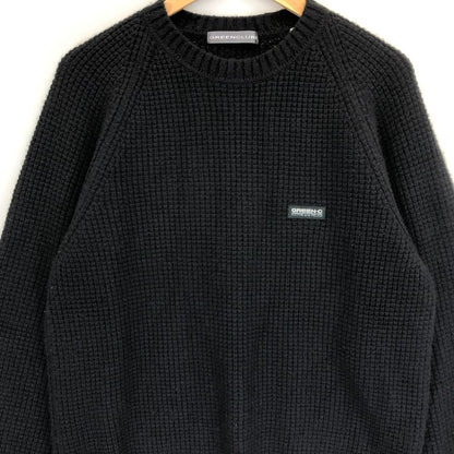 美品◆グリーンクラブス カシミヤ100％ ハイゲージニット ブラック メンズ サイズ3 GREEN CLUBS 【AFB3】