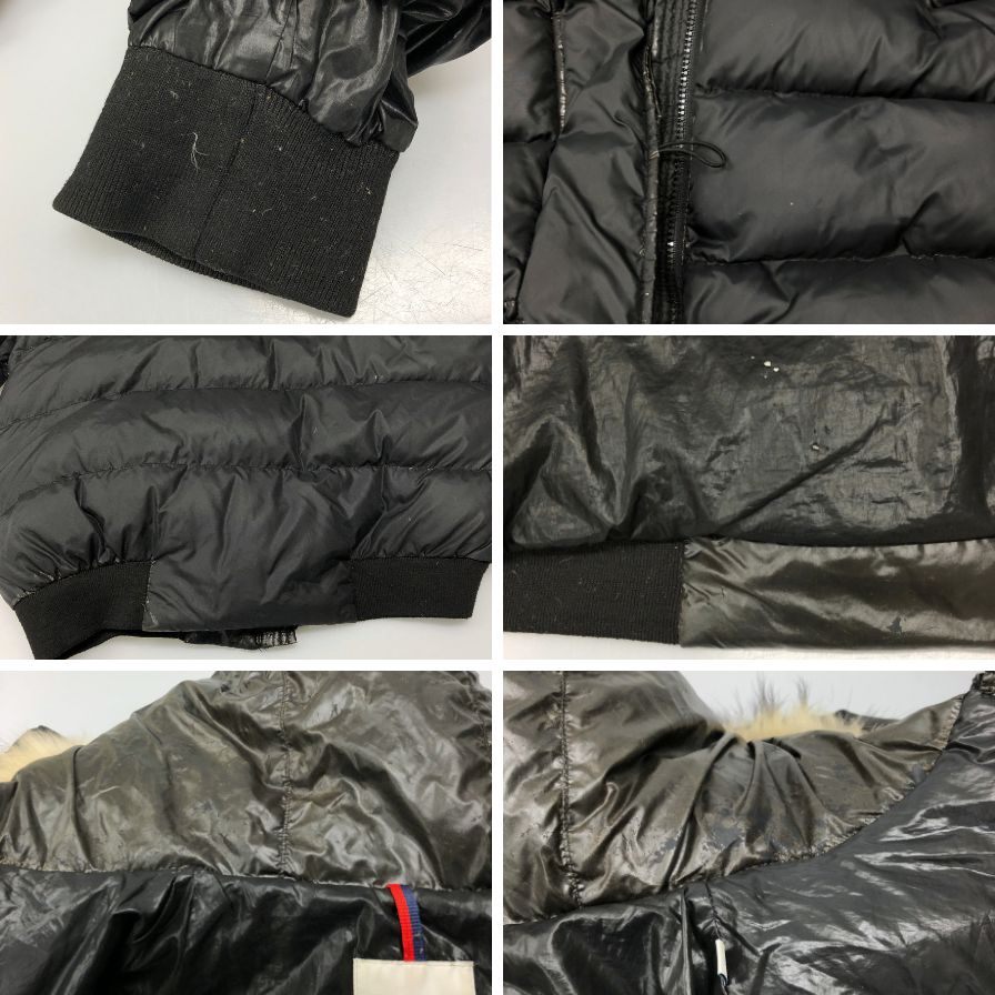 中古■モンクレール ダウンコート LUCIE ラクーンファー ブラック レディース サイズ2 MONCLER 【AFA13】