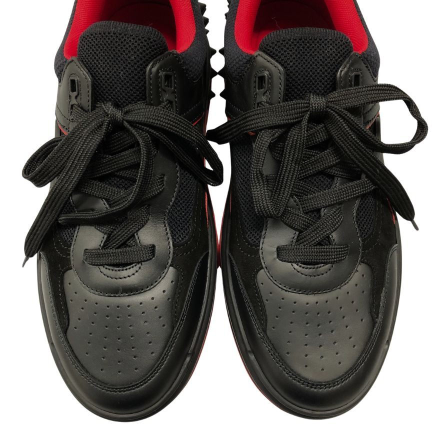 クリスチャンルブタン 23AW ローカットスニーカー アストロルビ スパイクスタッズ ブラック×レッド サイズ40 CHRISTIAN LOUBOUTIN 約24.5cm【AFC35】