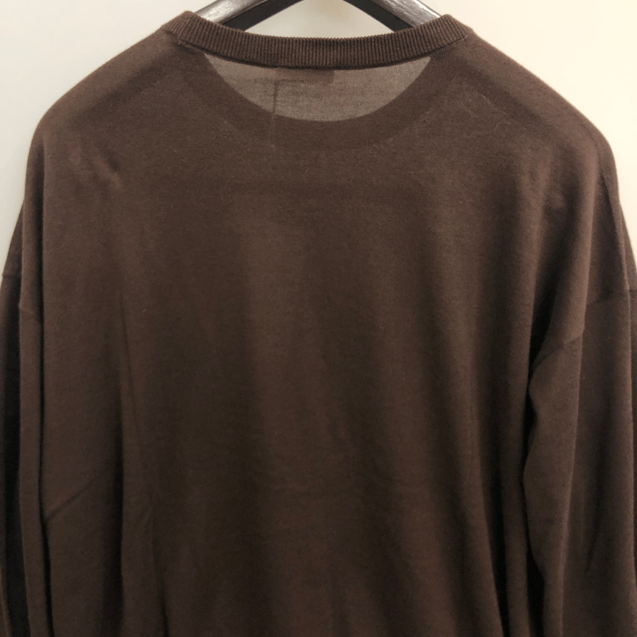 極美品◆キャッシュ＆バルバ  シーアイランドコットン クルーネックニット ブラウン レディース サイズ2   cash&barba 【AFB14】