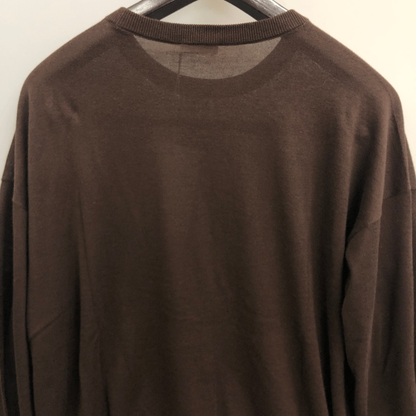 極美品◆キャッシュ＆バルバ  シーアイランドコットン クルーネックニット ブラウン レディース サイズ2   cash&barba 【AFB14】