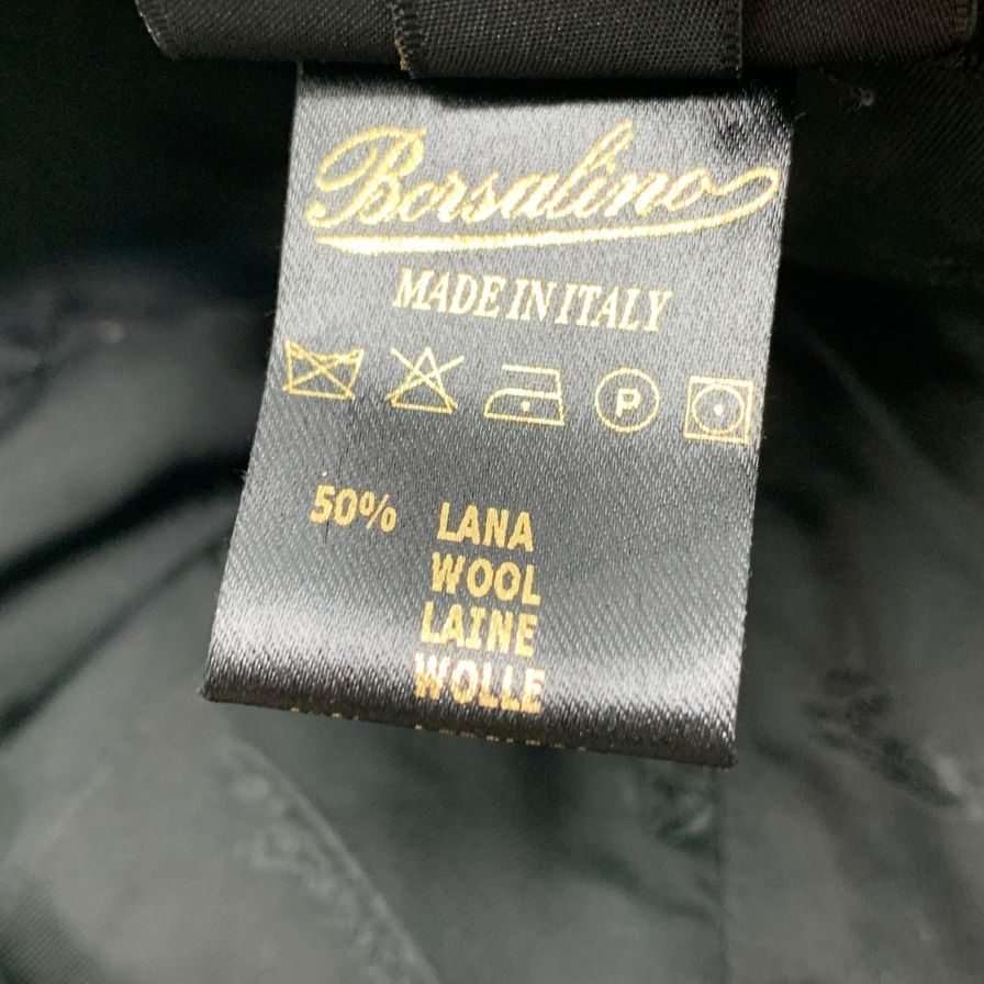 ボルサリーノ ハンチング帽子 ウール混 イタリア製 メンズ サイズ59cm ブラウン Borsalino