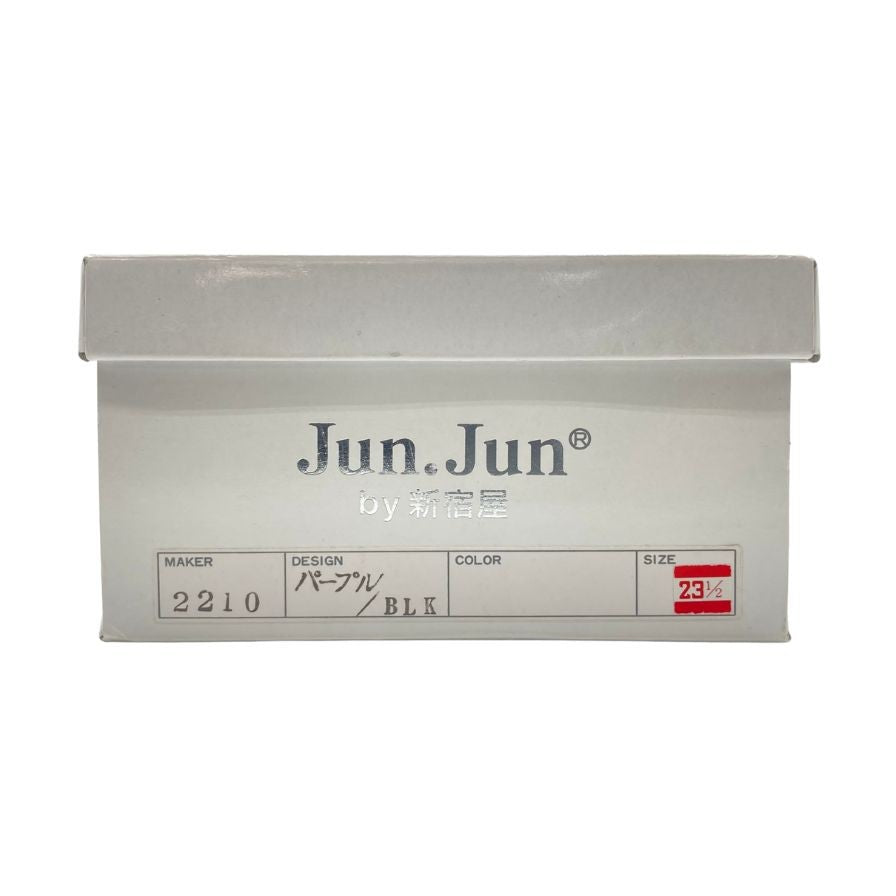 ジュンジュンバイ新宿屋 スニーカー 2210 レザー パープル ブラック レディース サイズ23.5 Jun.Jun by shinjukuya 約23.5cm【7-9】